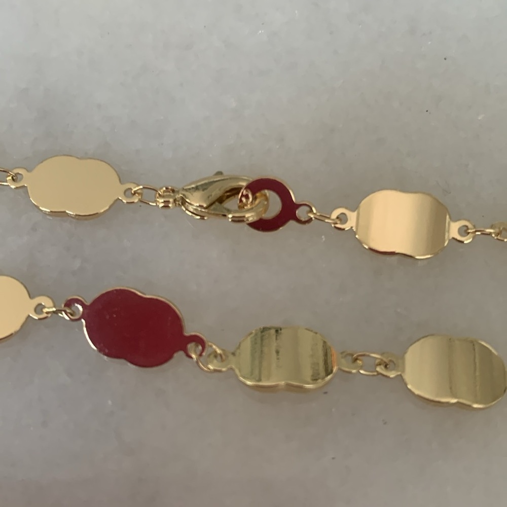 ✨ NEW High-End Gold Plated Clam Disc Link Necklace | 16” Short | Gift Box Includ - Picture 2 of 4